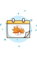 Autumn calendar design cartoon illustration vector