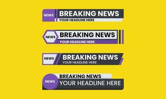 Set of lower third graphic template. TV banners for news. vector