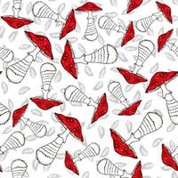 Mushroom seamless pattern. Fly agaric texture design for textile. vector