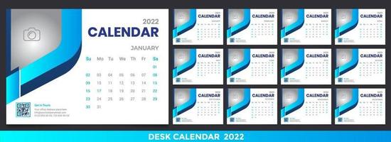 Free Desk Calendar 2022 Template Design Idea, Calendar 2022, 2023 vector