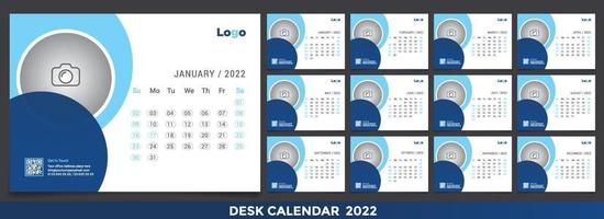 Free Desk Calendar 2022 Template Design Idea, Calendar 2022, 2023 vector