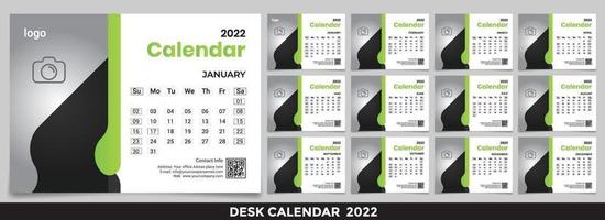 Free Desk Calendar 2022 Template Design Idea, Calendar 2022, 2023 vector