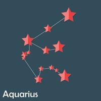 Acuario signo del zodíaco de la hermosa ilustración de vector de estrellas brillantes