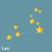 Leo signo del zodíaco de la hermosa ilustración de vector de estrellas brillantes