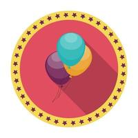 Balloons Flat Icon with Long Shadow, Vector Illustration