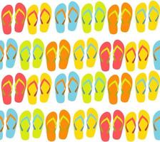 Beach Seamless Background with Flip Flops Vector Illustration