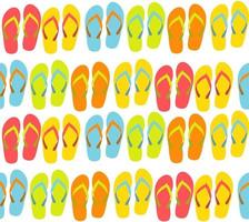 Beach Seamless Background with Flip Flops Vector Illustration