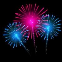 Vector Illustration of Fireworks, Salute on a Dark Background