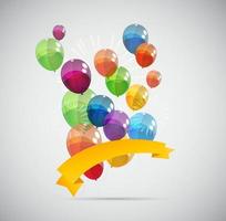 Color Glossy Balloons Background Vector Illustration