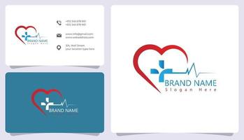 medical logo with business card template vector