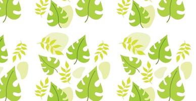 Seamless pattern, different leaves and branches - Vector