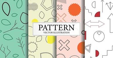 Assembly of seamless patterns, abstract shapes - Vector