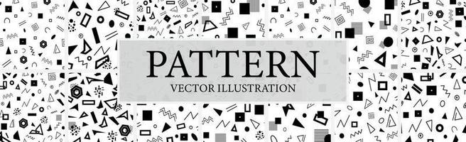 Assembly of seamless patterns, abstract shapes - Vector