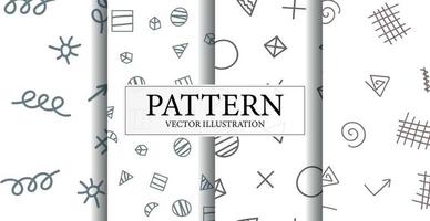 Assembly of seamless patterns, abstract shapes - Vector