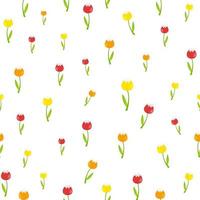 Fondo floral de patrones sin fisuras con tulipanes ilustración vectorial vector