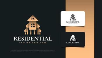 Luxury Gold Real Estate Logo Design vector