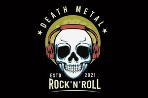 death metal with skull illustration design vector