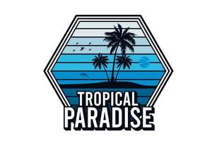 tropical paradise silhouette design vector