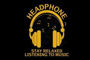 stay relaxed listening to music silhouette design vector