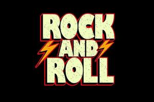 rock and roll hand drawn typography design vector