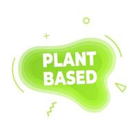 Plant based vegan diet icon sign with modern liquid abstract elements vector