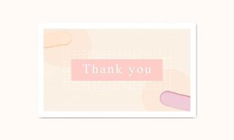 Thank you vector card. Blush pastel watercolor background