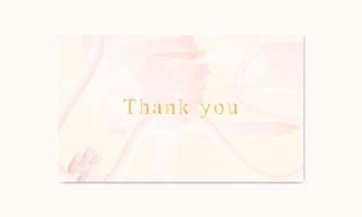 Thank you vector card. abstract pink watercolor background
