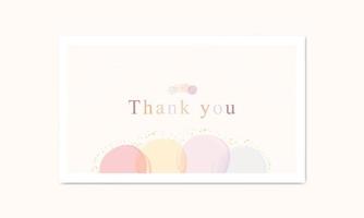 Thank you vector card. Blush pastel watercolor background