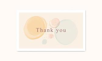 Thank you vector card. Blush pastel watercolor background