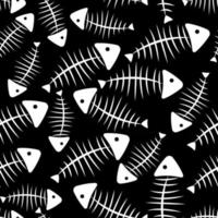 Fish Bone Seamless Pattern Background Vector Illustration