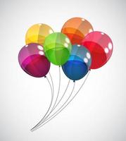 Color Glossy Balloons Background Vector Illustration