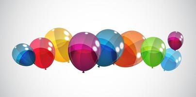 Color Glossy Balloons Background Vector Illustration