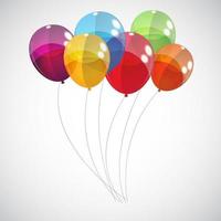 Color Glossy Balloons Background Vector Illustration