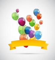 Color Glossy Balloons Background Vector Illustration