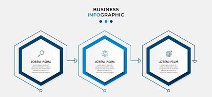 Infographic design business template with icons and 3 options or steps vector