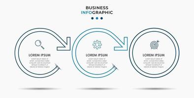 Plantilla de negocio de diseño infográfico con iconos y 3 opciones o pasos. vector