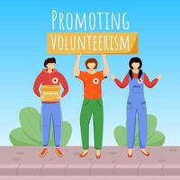 Promoting volunteerism social media post mockup vector