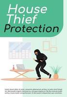 House thief protection poster flat vector template