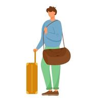 Man traveler flat vector illustration