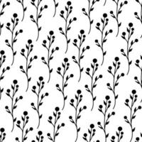 Seamless pattern of flowers and plants. beautiful of wildflowers. vector