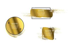 Golden Quote box frame, big set. vector