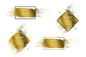 Golden Quote box frame, big set. vector