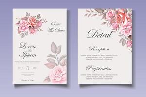 Botanical Wedding Invitation Card Template vector