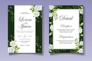 elegante plantilla de tarjeta de invitación de boda floral vector