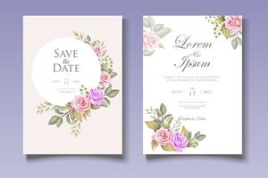 Botanical Wedding Invitation Card Template vector