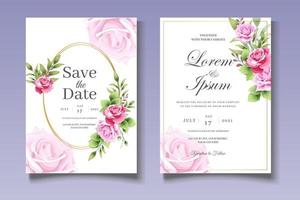 Botanical Wedding Invitation Card Template vector