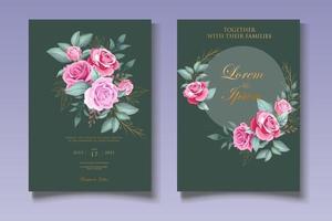 Romantic Botanical Wedding Card Theme vector