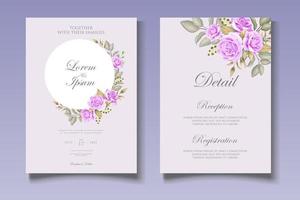 Romantic Botanical Wedding Card Theme vector