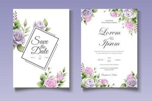 plantilla de tarjeta de invitación de boda botánica vector