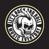 Skeleton Mohawk, Let's rock and Roll vector